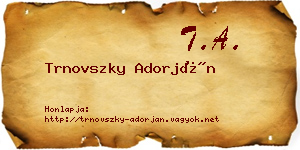 Trnovszky Adorján névjegykártya